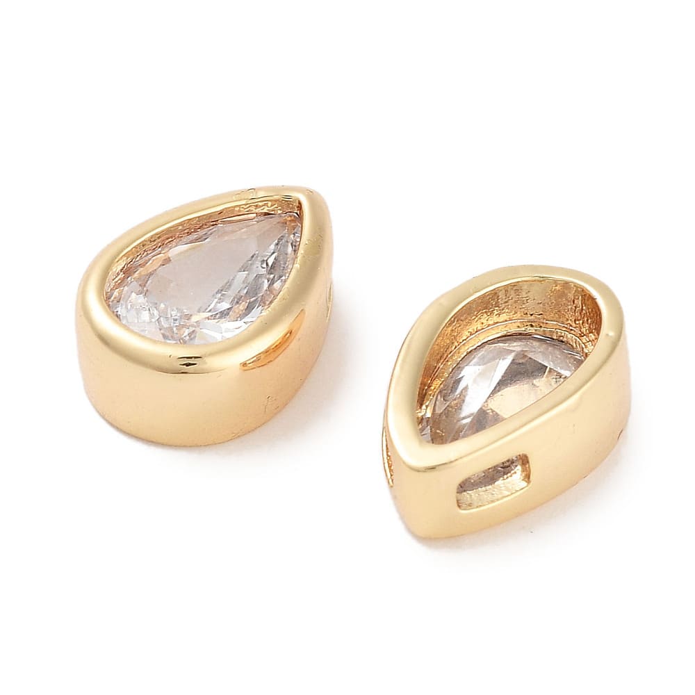 Dije pasador punto de luz ovalado 11 mm baño de oro / unidad2