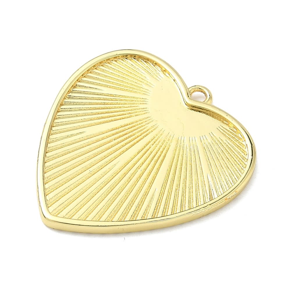 Dije Colgante corazón radiante 25.5 mm baño oro / unidad2