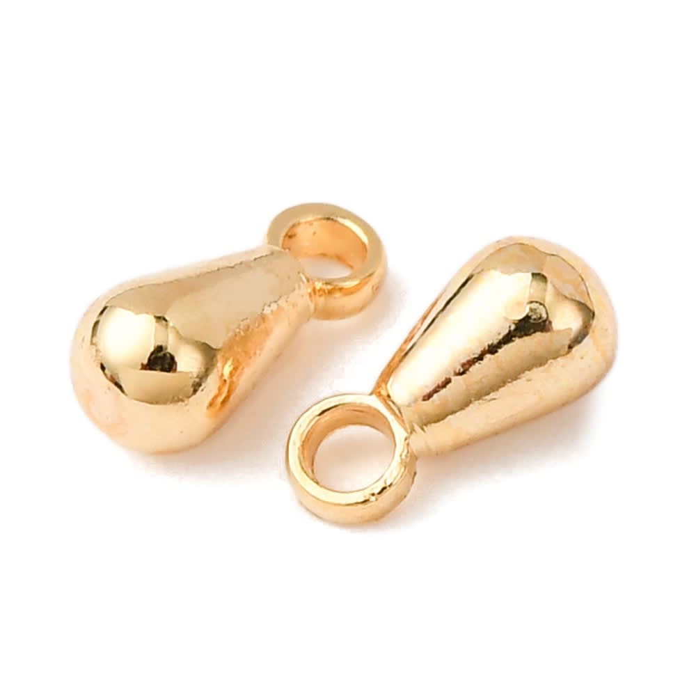 Dije colgante lagrima 6x3 mm baño oro / unidad1