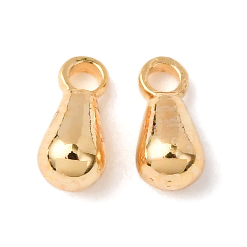 Dije colgante lagrima 6x3 mm baño oro / unidad2
