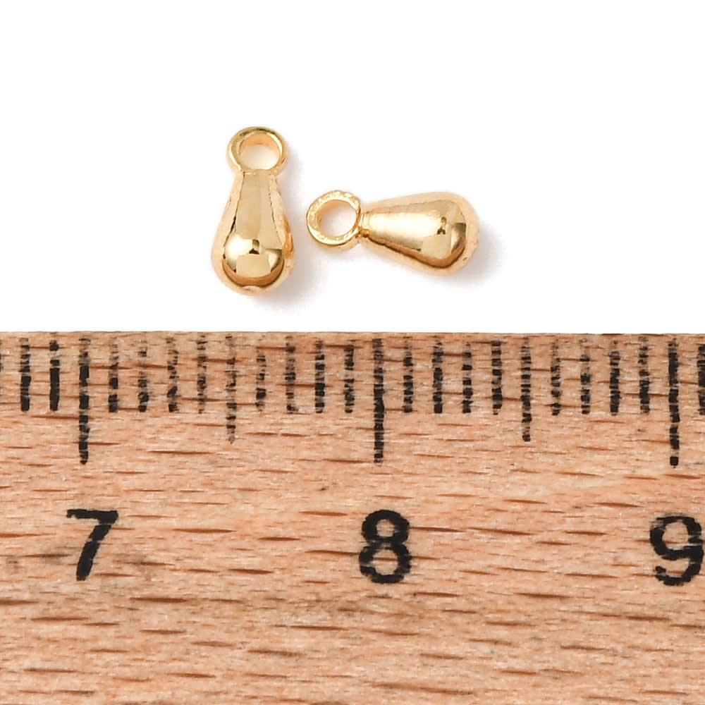 Dije colgante lagrima 6x3 mm baño oro / unidad3