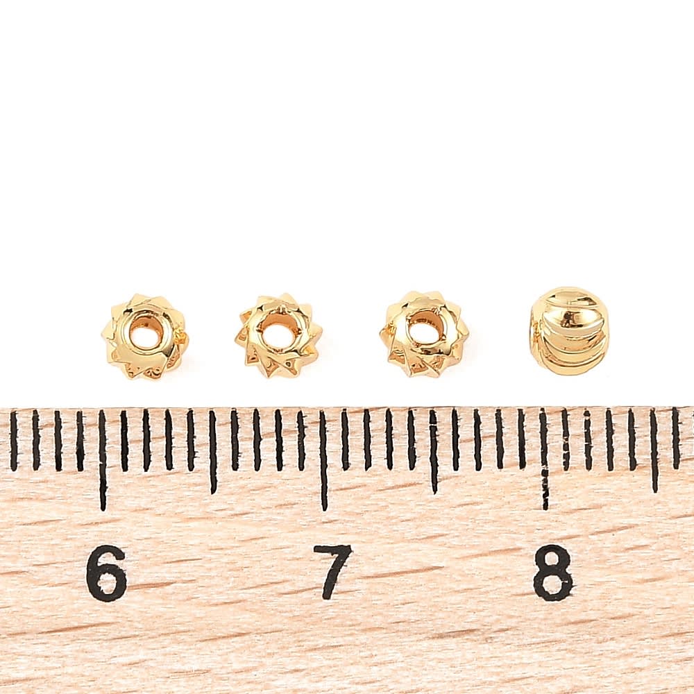 Separador redondo texturizado 4 mm baño oro / unidad2