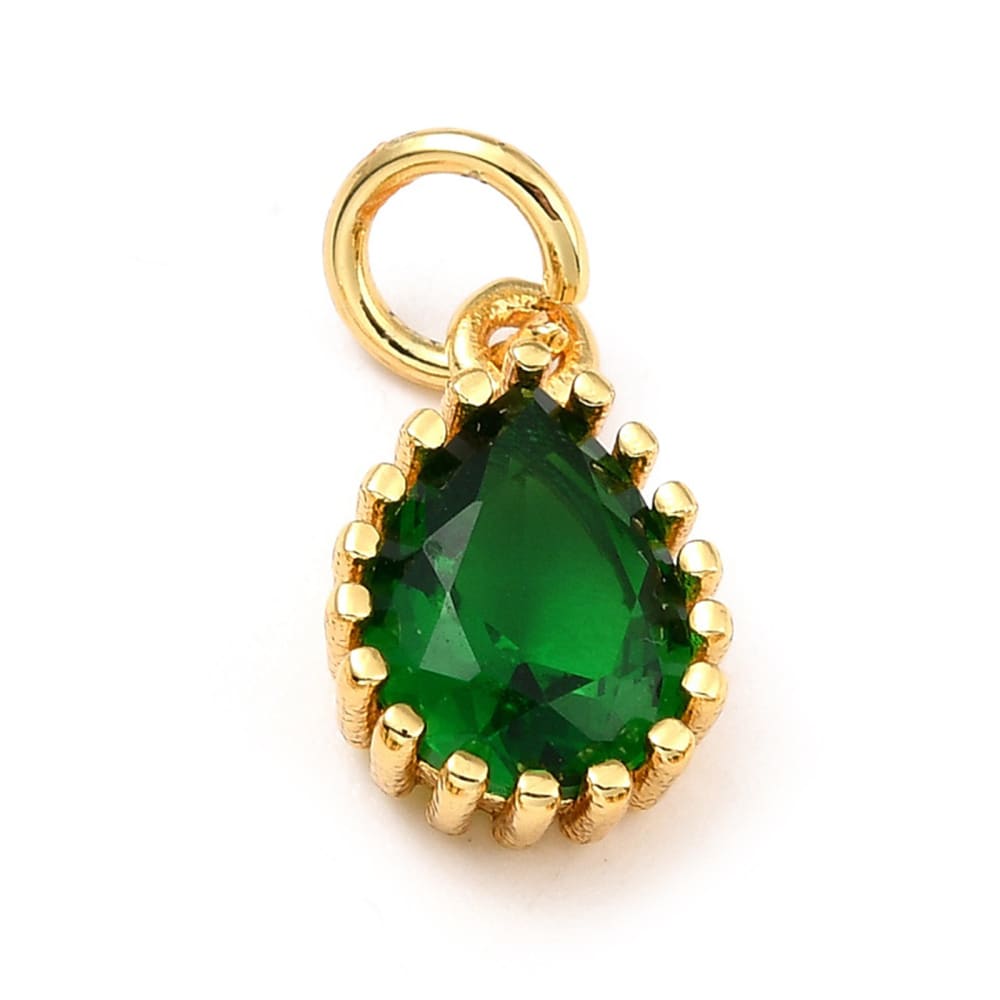 Dije colgante gota con zircón colores baño oro / unidad8