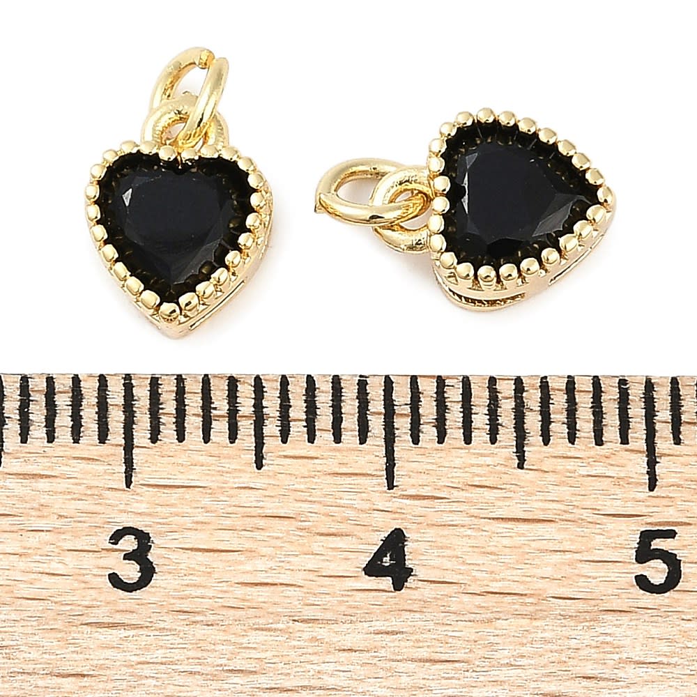 Dije colgante punto de luz corazón 9.5x7 baño de oro zircón / unidad6