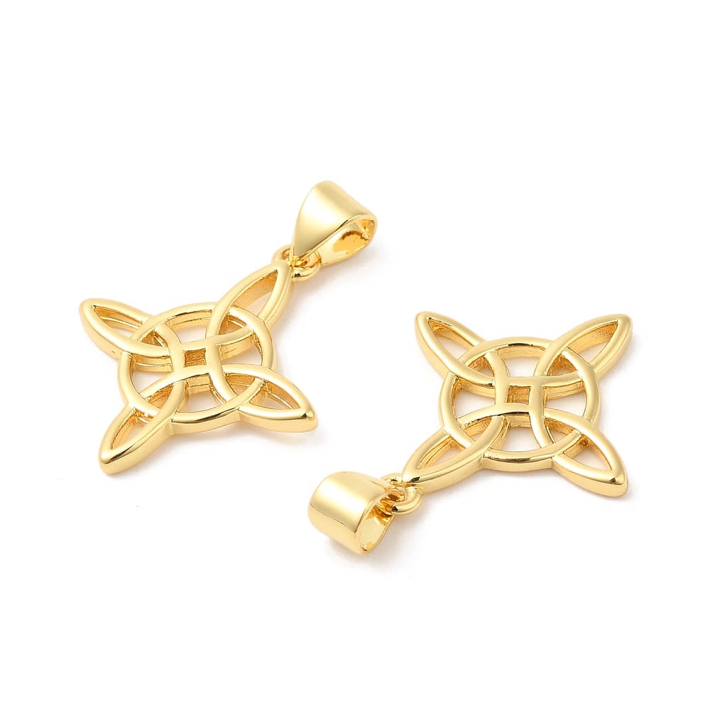 Dije colgante nudo de bruja 21x18.5 mm baño de oro / unidad2