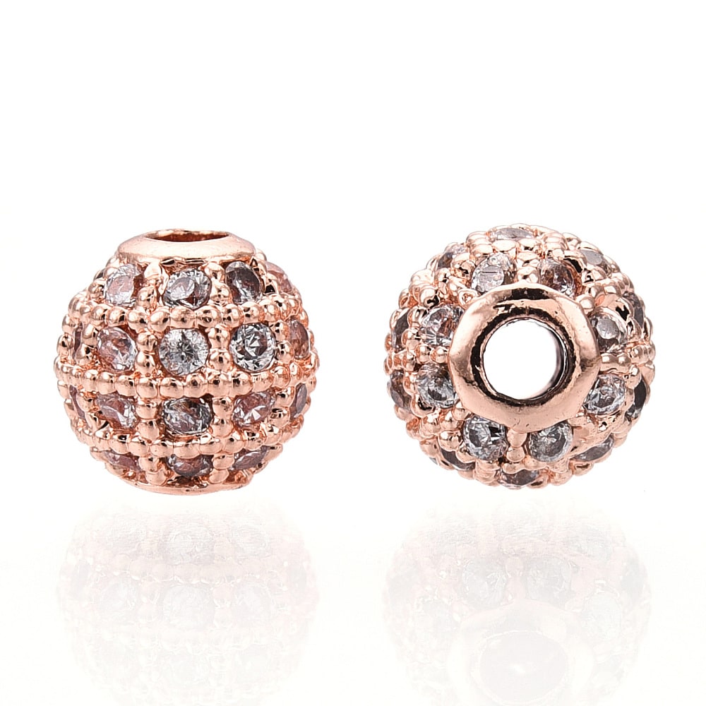 Cuenta esfera pasadora 6 mm zircón / unidad7