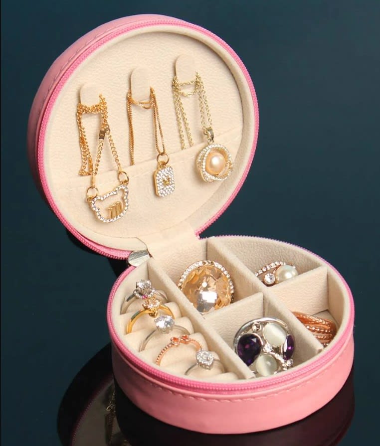 Joyero Estuche Organizador Alhajeros redondo chico / unidad4