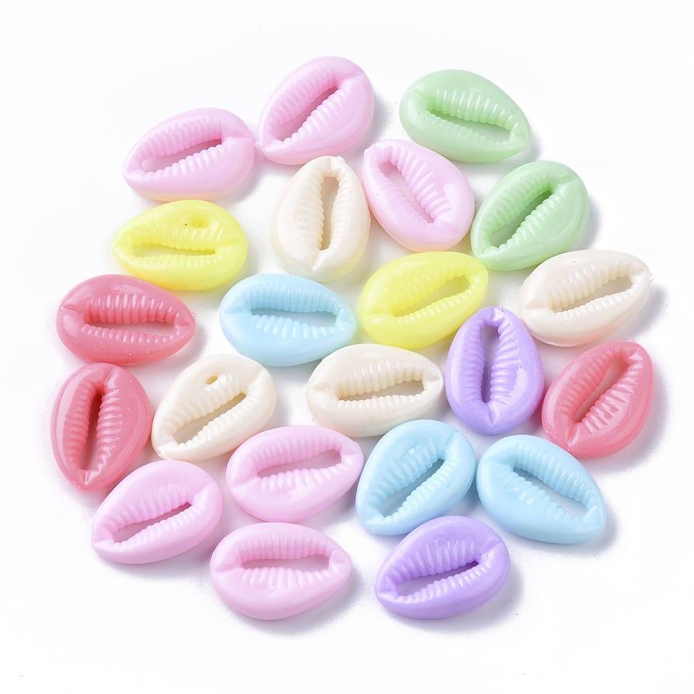Cuentas plásticas multicolor corazón estrella esfera flor / 25 grs6