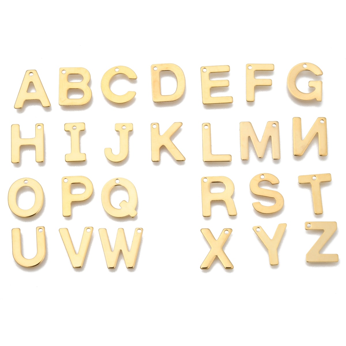 Letras colgantes abecedario 11 mm acero dorado / unidad1
