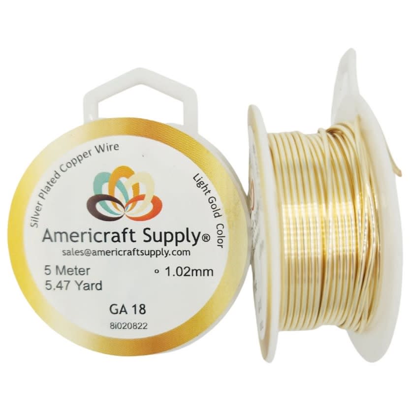 Alambre calibre 18 dorado americraft supply Light gold / Rollo1