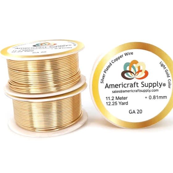 Alambre calibre 20 dorado americraft supply Light gold / Rollo1