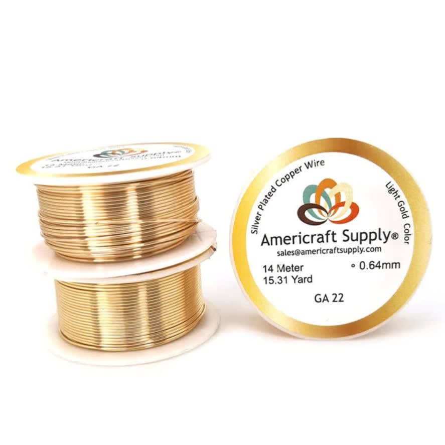 Alambre calibre 22 dorado americraft supply Light gold / Rollo1