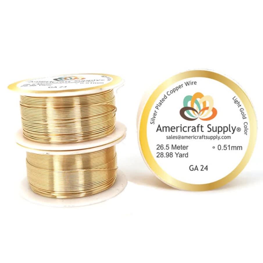 Alambre calibre 24 dorado americraft supply Light gold / Rollo1