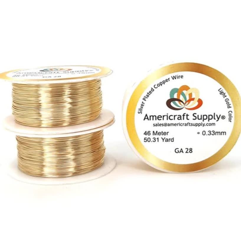 Alambre calibre 28 dorado americraft supply Light gold / Rollo1