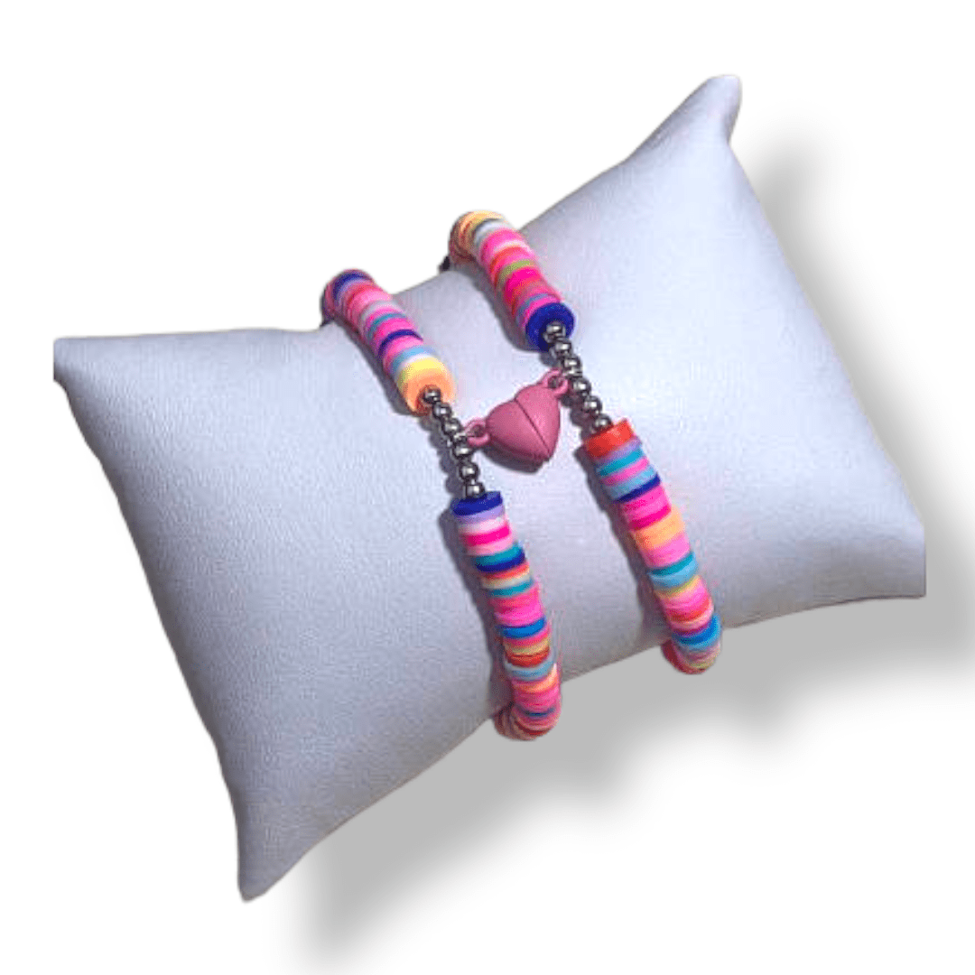 Broche corazón esmaltado magnético / set7