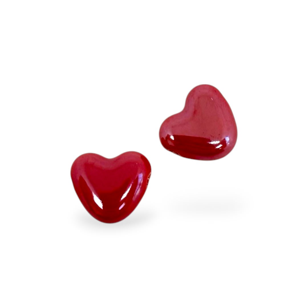 Pasador corazón 15x12 mm horizontal porcelana / unidad3