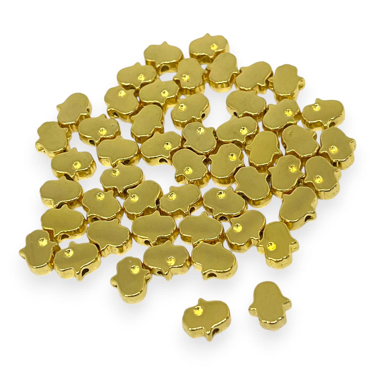 Dije pasador hamsa mano de fátima baño de oro / unidad2