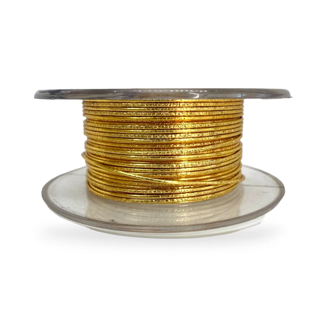 Alambre texturizado calibre 22 dorado americraft supply gold 3.5 m / rollo4