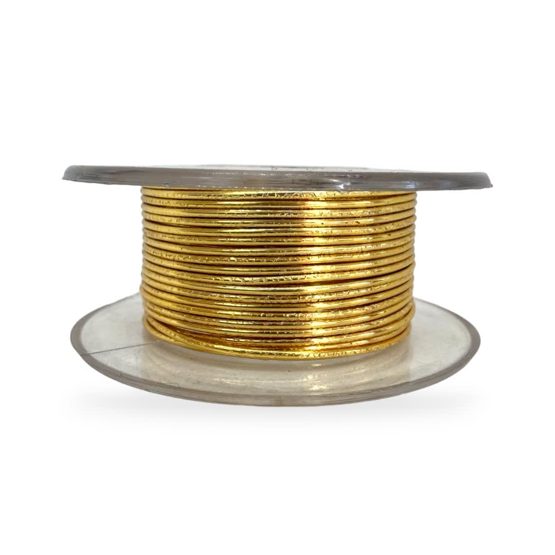 Alambre texturizado calibre 20 dorado americraft supply gold 3.5 m / rollo2