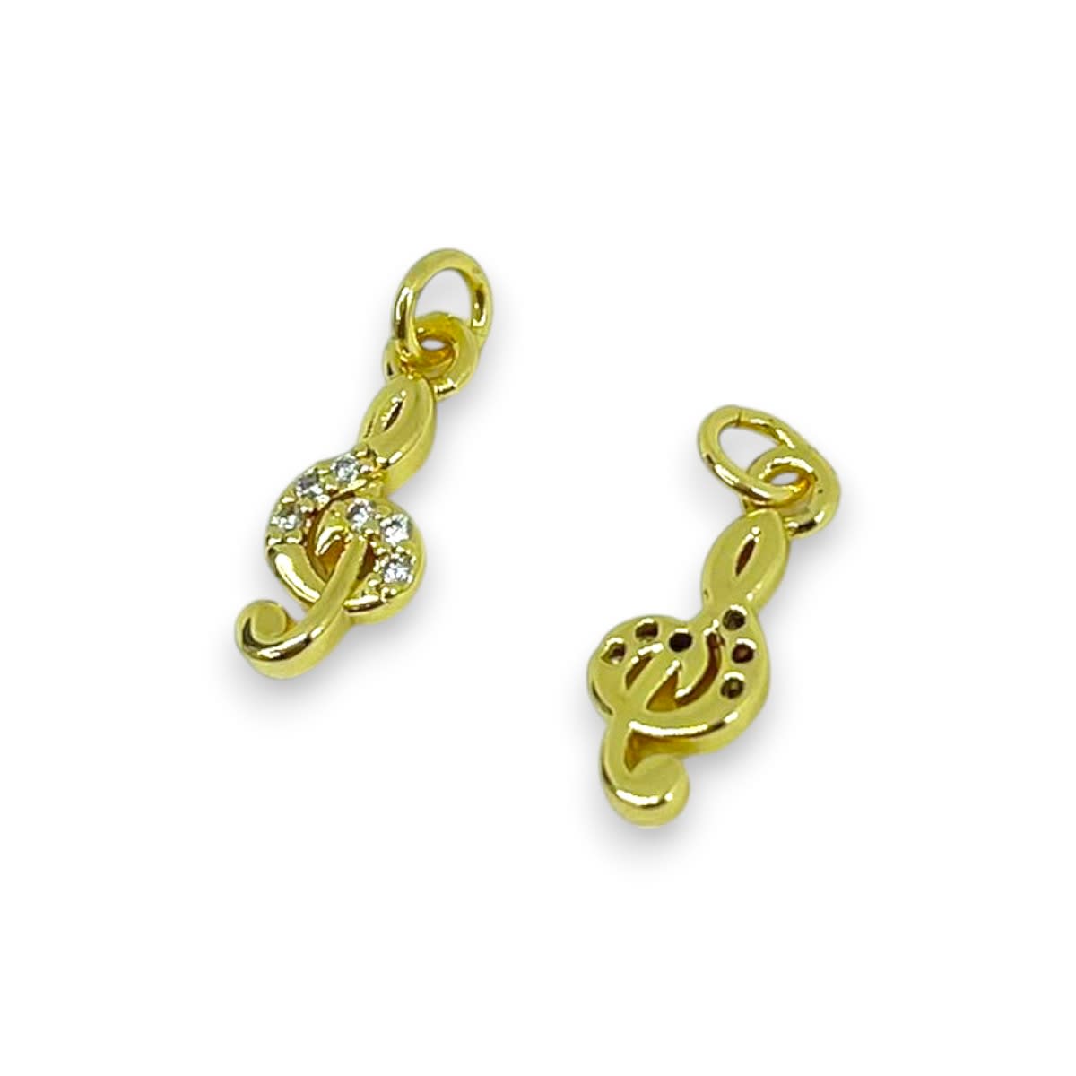 Dije nota musical 13x5 mm baño de oro / unidad2