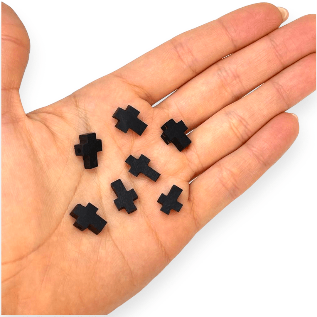 Dije pasador Azabache Cruz 12 a 16 mm / unidad2