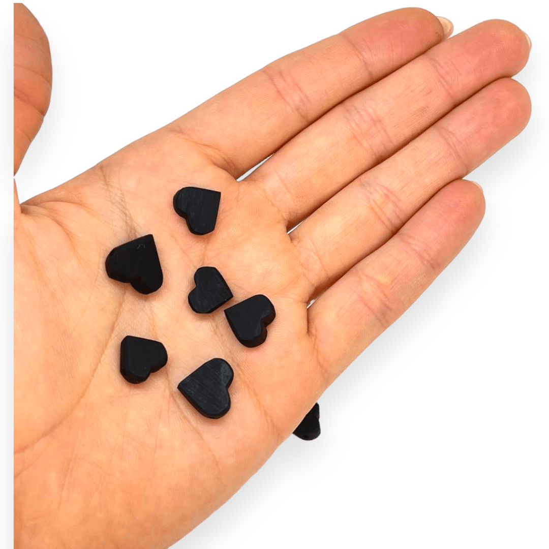 Dije pasador Azabache Corazón 10 a 14 mm / unidad2