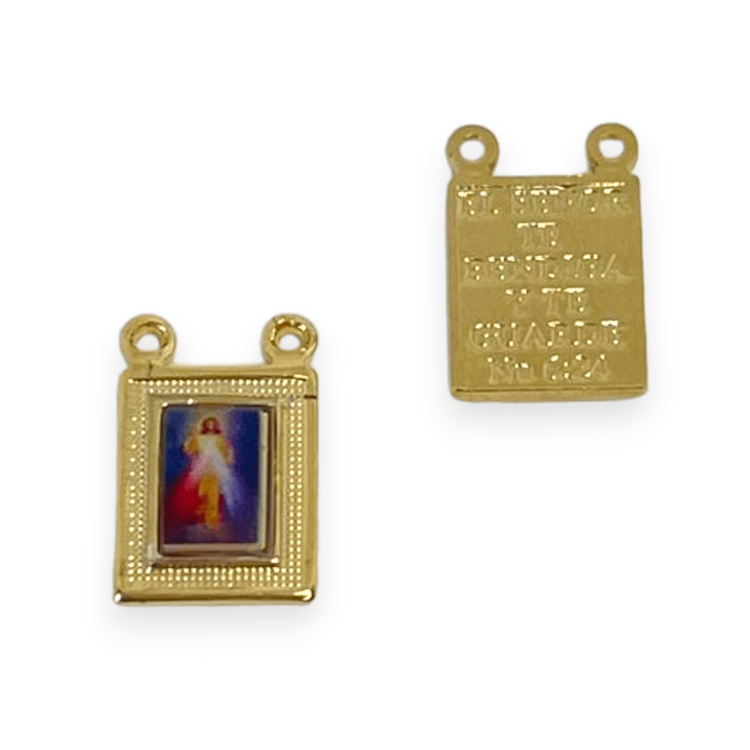 Dije escapulario 10x8 mm religioso santos baño de oro / unidad2