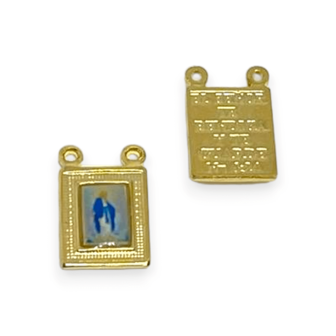 Dije escapulario 10x8 mm religioso santos baño de oro / unidad1