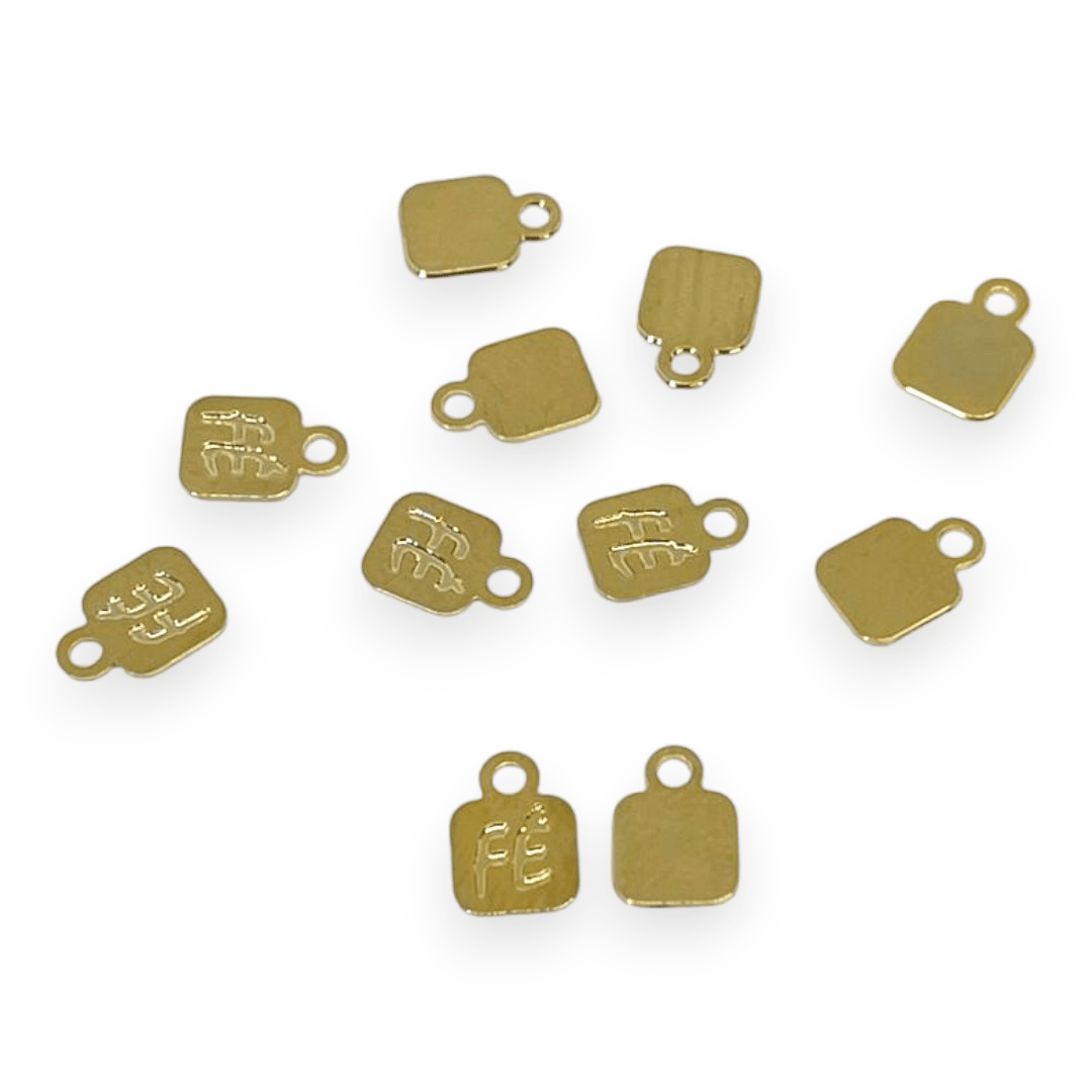 Mini Dije placa Fe 6 mm Gold-filled  / unidad1