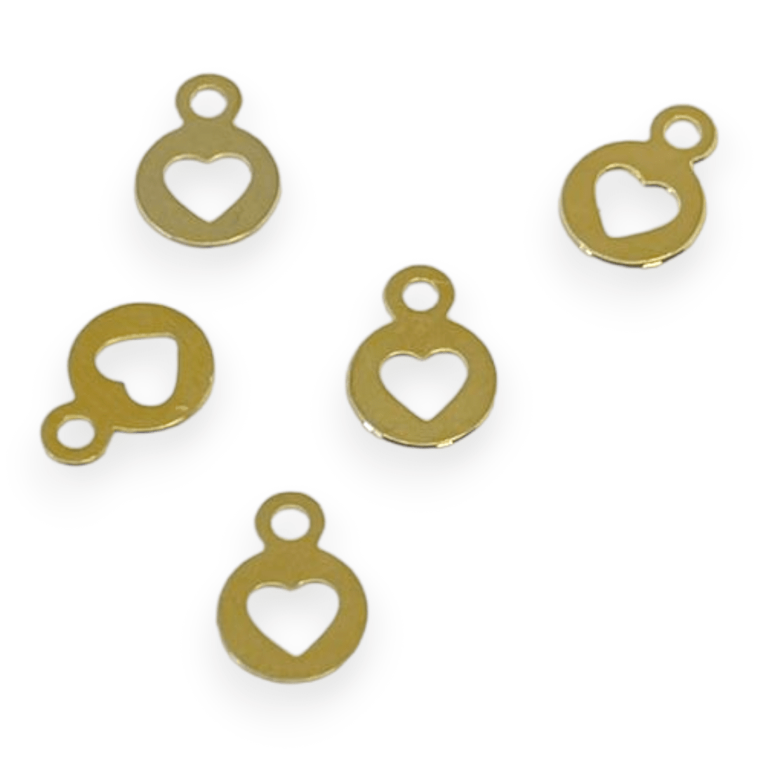 Mini Dije corazón círculo 6 mm Gold-filled  / unidad1