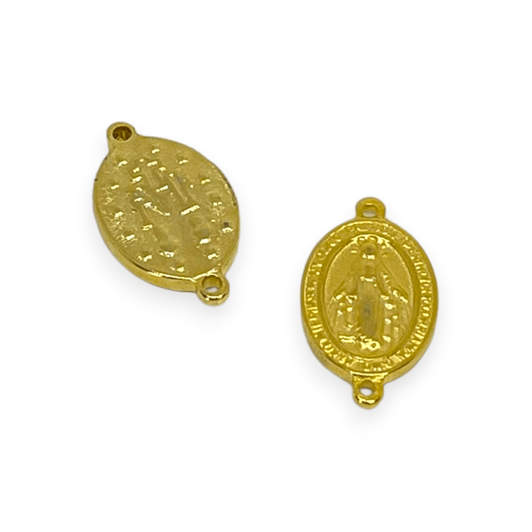Dije conector virgen acero dorado / unidad2
