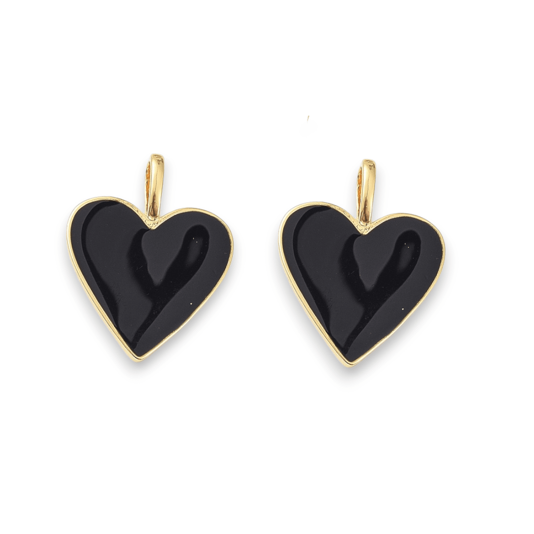 Dije esmaltado maxi corazón 24 mm baño de oro / unidad2