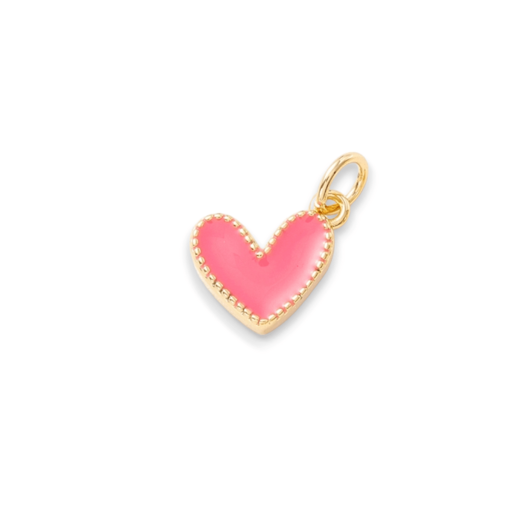 Dije esmaltado mini corazón heart 9 mm baño de oro / unidad14