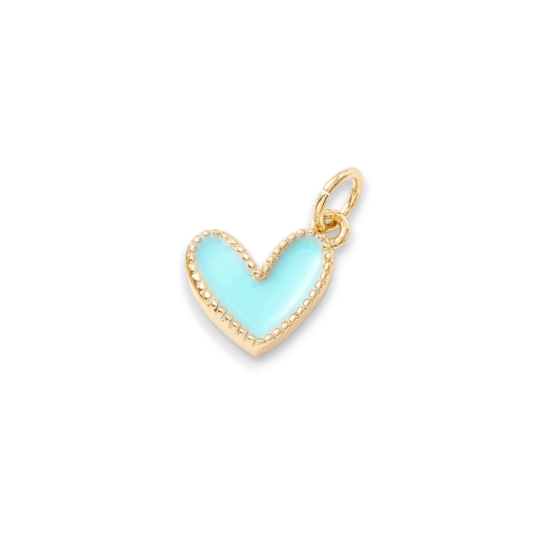 Dije esmaltado mini corazón heart 9 mm baño de oro / unidad13