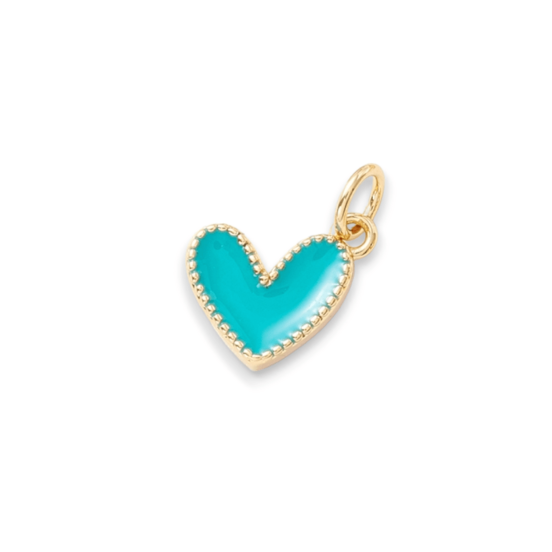 Dije esmaltado mini corazón heart 9 mm baño de oro / unidad11