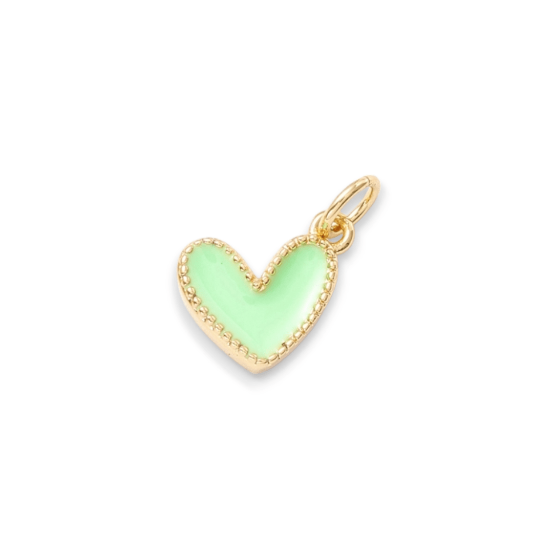 Dije esmaltado mini corazón heart 9 mm baño de oro / unidad9