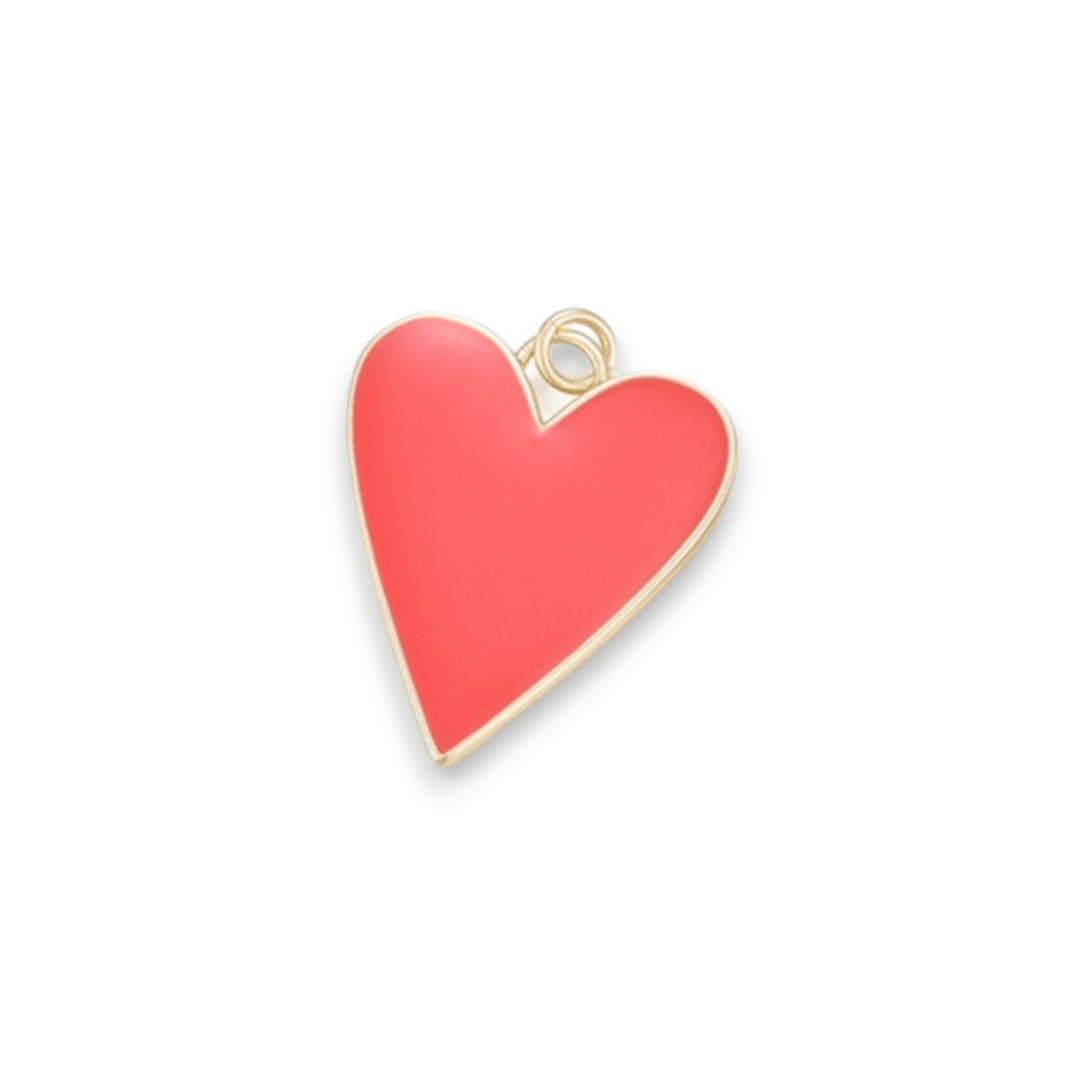 Dije esmaltado maxi corazón 27 mm baño de oro / unidad9