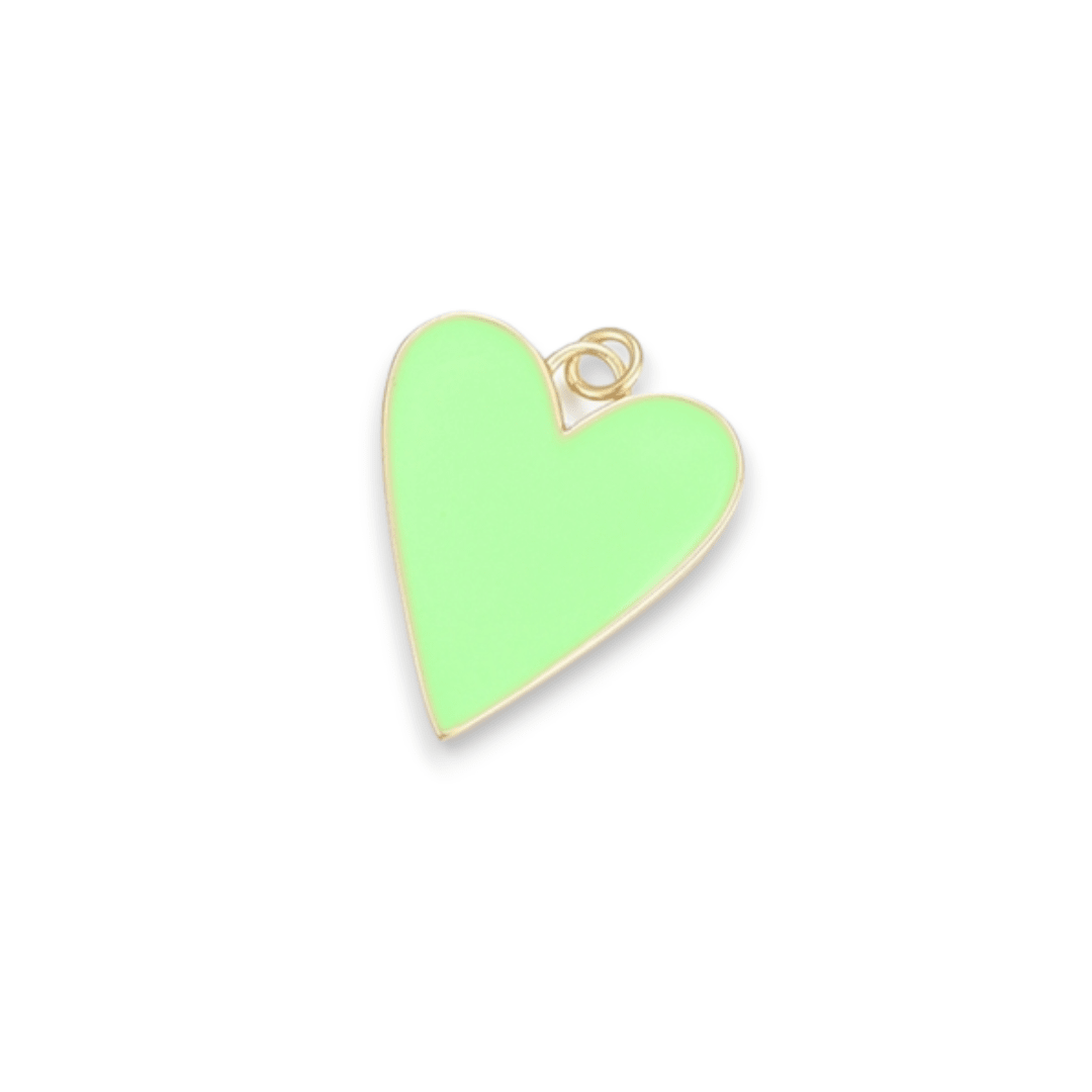 Dije esmaltado maxi corazón 27 mm baño de oro / unidad8