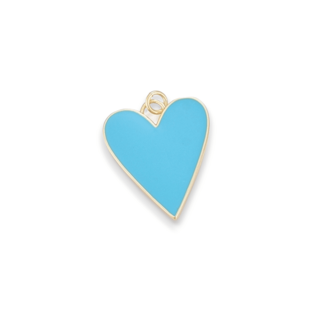 Dije esmaltado maxi corazón 27 mm baño de oro / unidad7