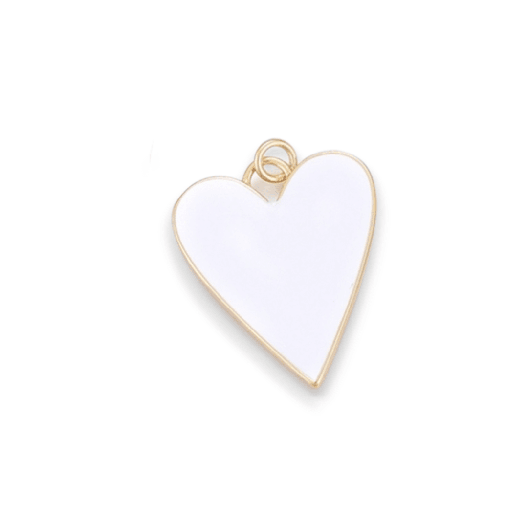 Dije esmaltado maxi corazón 27 mm baño de oro / unidad6