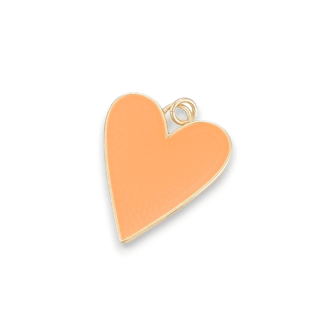 Dije esmaltado maxi corazón 27 mm baño de oro / unidad5