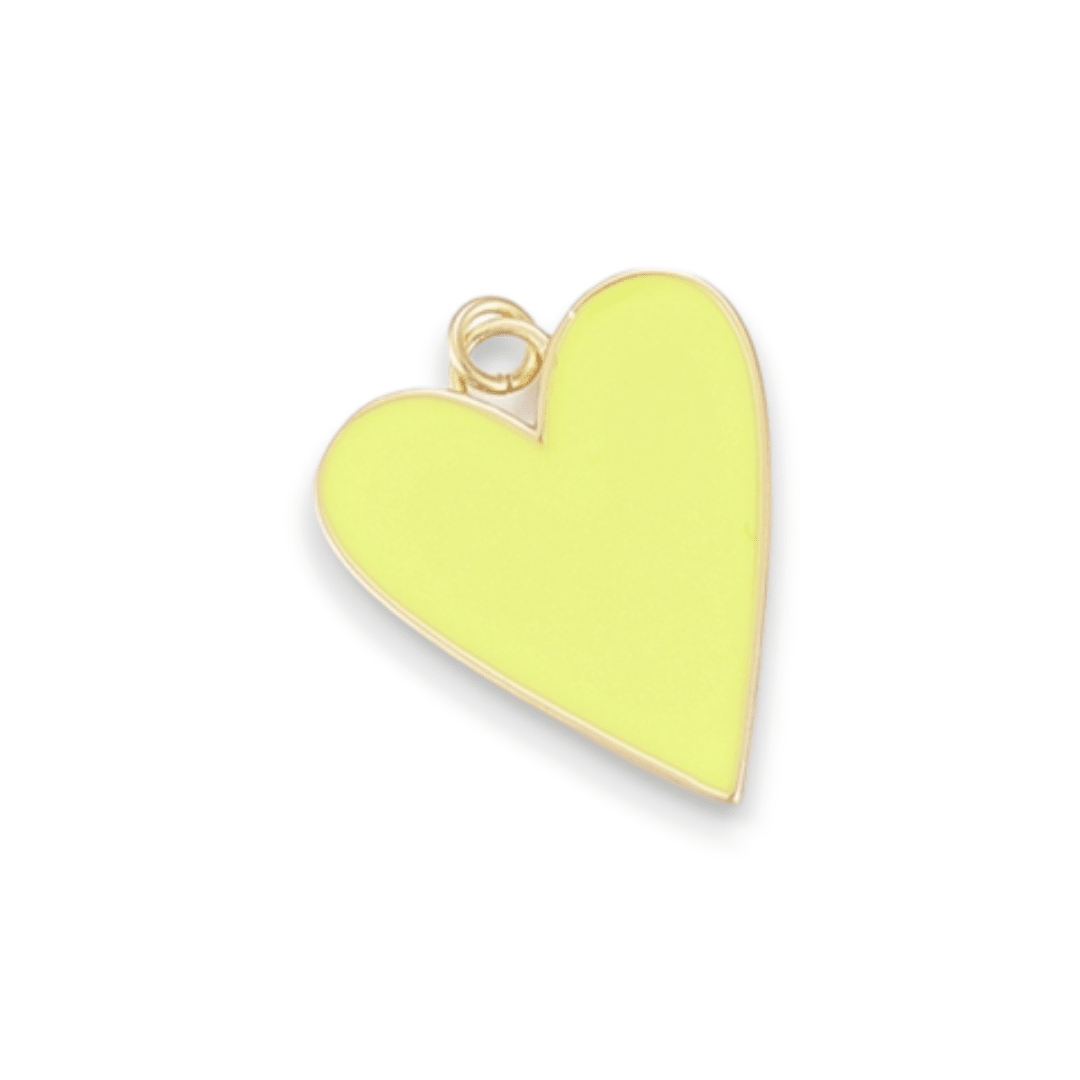 Dije esmaltado maxi corazón 27 mm baño de oro / unidad4