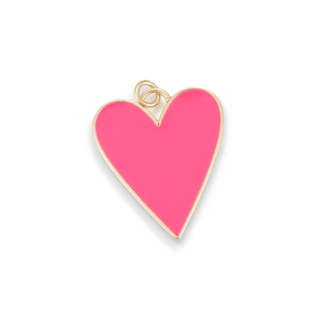 Dije esmaltado maxi corazón 27 mm baño de oro / unidad3