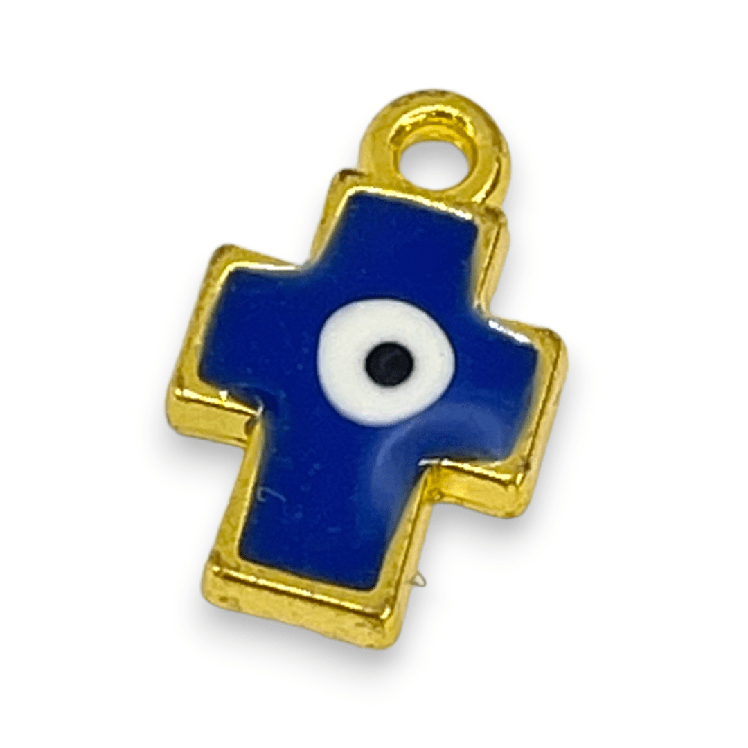 Dije esmaltado cruz ojo nazar baño de oro / unidad5