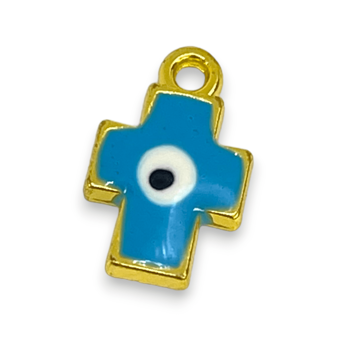 Dije esmaltado cruz ojo nazar baño de oro / unidad4