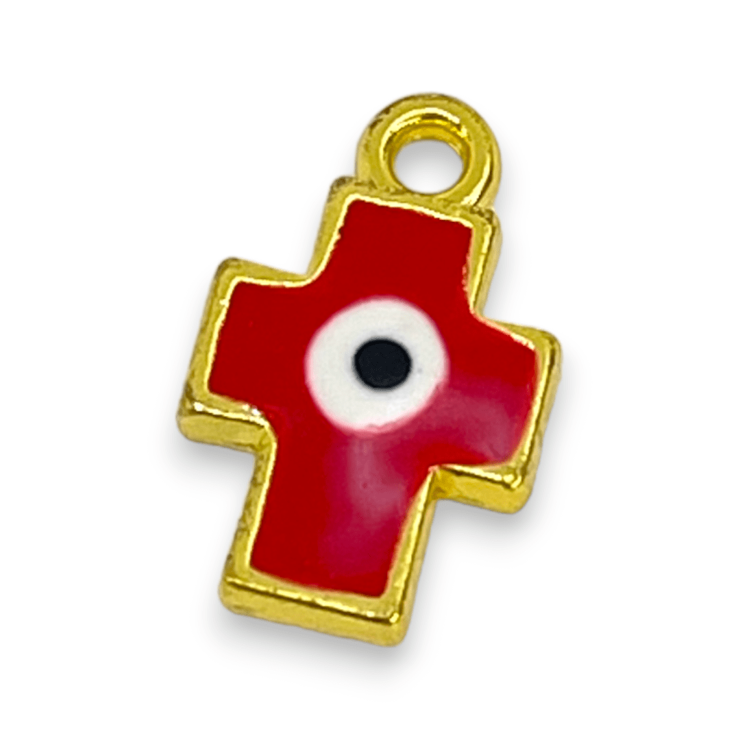 Dije esmaltado cruz ojo nazar baño de oro / unidad3