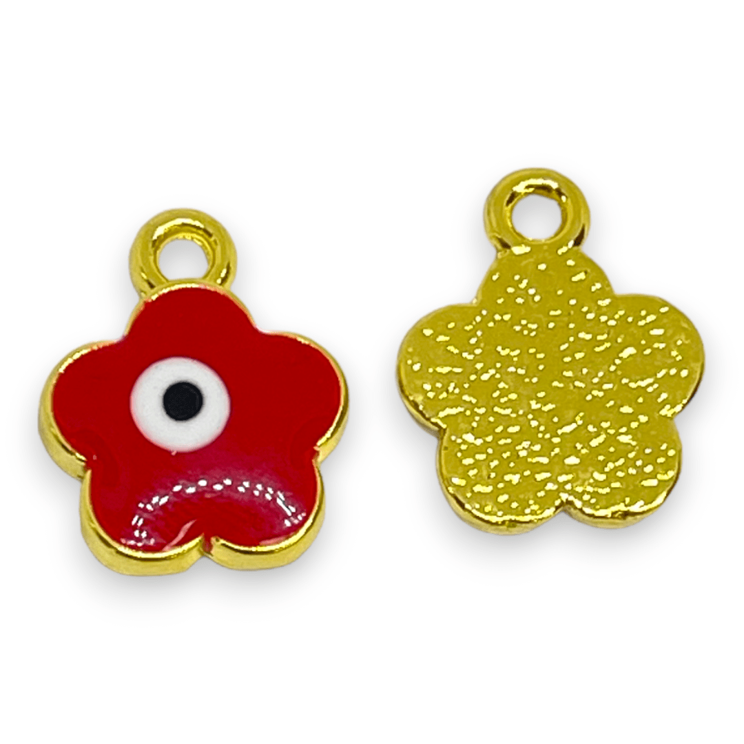 Dije esmaltado flor ojo nazar baño de oro / unidad2
