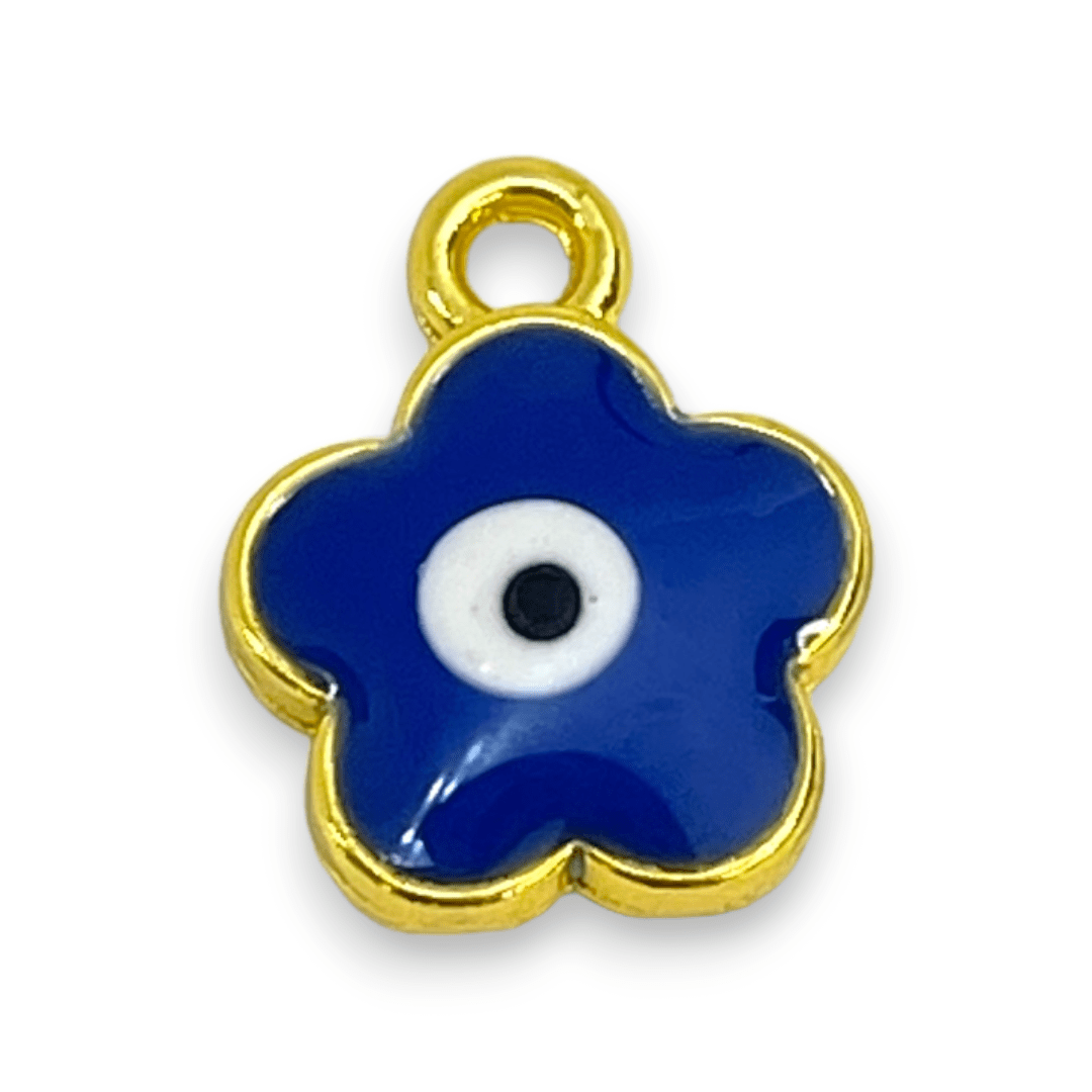 Dije esmaltado flor ojo nazar baño de oro / unidad5