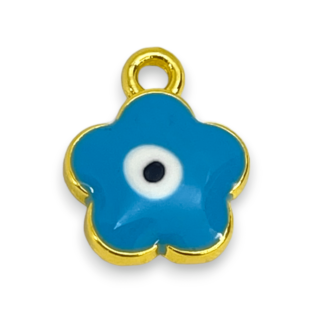 Dije esmaltado flor ojo nazar baño de oro / unidad3