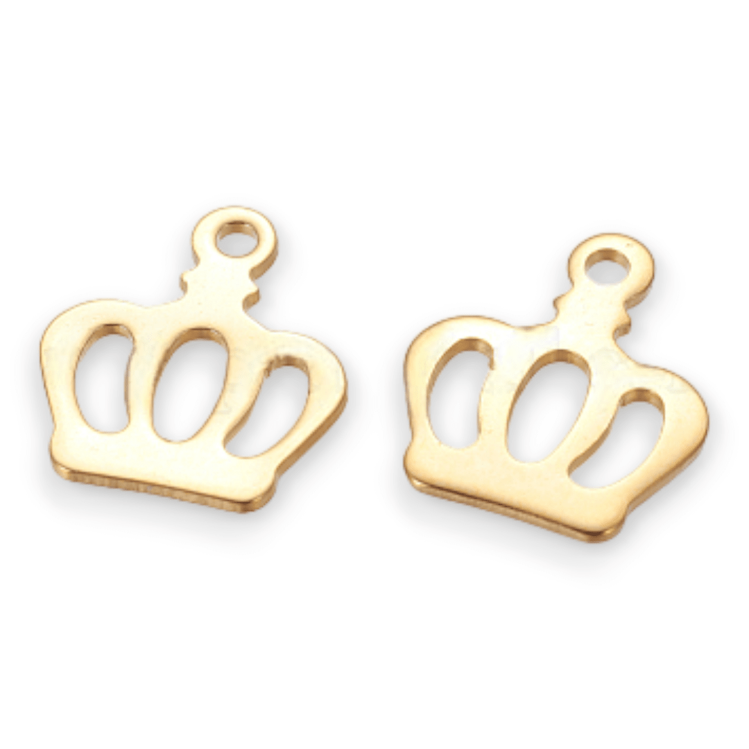 Dije colgante corazón corona trebol flor acero / unidad6